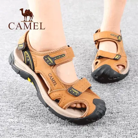 Camel/骆驼男鞋夏季新款品镂空透气正爸爸运动户外休闲沙滩凉鞋子图片