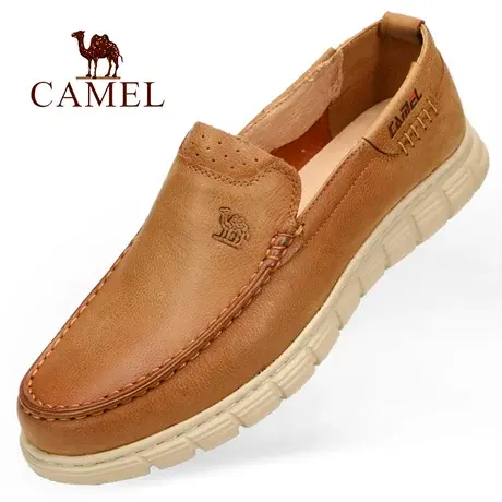 Camel/骆驼春夏季复古套脚轻便舒适透气真牛皮低帮单男式休闲鞋子图片