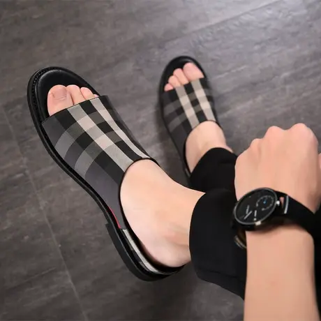 室外凉拖男士拖鞋个性韩版夏季网红凉鞋防滑外穿时尚潮流2023新款图片