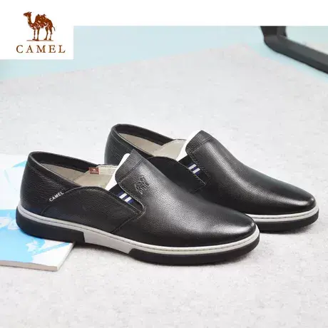 Camel/骆驼男鞋春季新品羊皮时尚休闲舒适耐磨套脚皮鞋A201047324图片