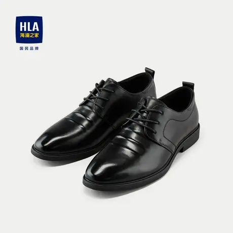 HLA/海澜之家系带正装皮鞋2024新款软底软面柔软透气质感男鞋图片