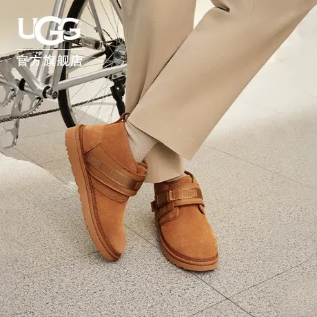 UGG冬季男士休闲平底圆头时尚靴纽姆搭扣舒适雪地靴 1118570商品大图