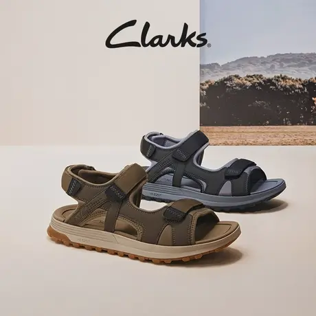 Clarks其乐男鞋复古潮流魔术贴休闲运动凉鞋男舒适耐磨户外沙滩鞋图片
