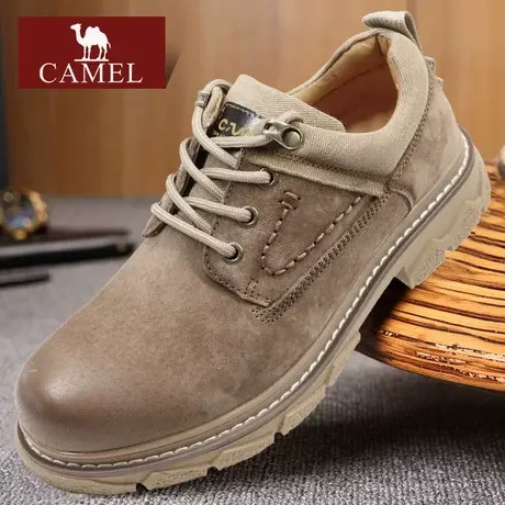 Camel/骆驼男鞋 秋冬季系带户外休闲鞋 缝线圆头平跟工装大头鞋子图片