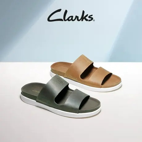 Clarks其乐森德系列男鞋春夏休闲单鞋清凉透气一字拖简约舒适拖鞋图片