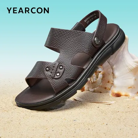 意尔康官方2023夏季新款凉鞋男士真皮两用沙滩鞋外穿父亲爸爸鞋商品大图