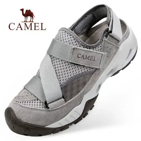Camel/骆驼夏季款厚底轻便网面镂空透气户外休闲徒步旅游男凉鞋子图片