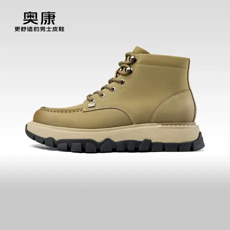 Aokang奥康 2024冬季新款流行舒适时装靴男系带百搭美式工装鞋图片