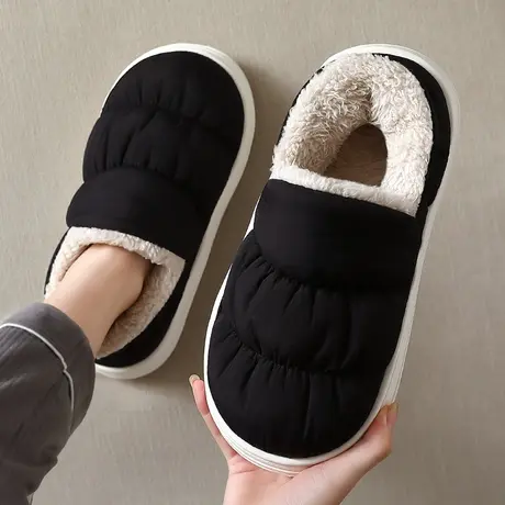 雪地靴男士2023新款室内家用踩屎感防水加厚底毛绒保暖棉鞋可外穿图片