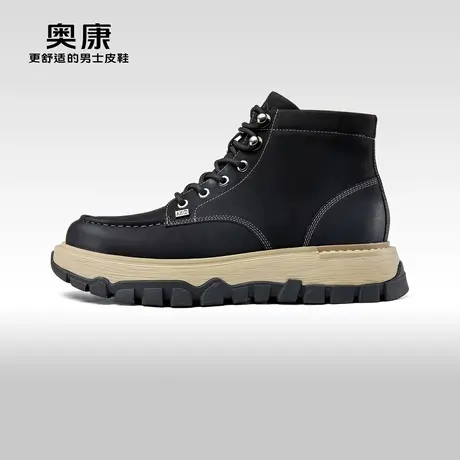 奥康男鞋 2023冬季新款流行舒适时装靴男系带百搭美式工装鞋图片