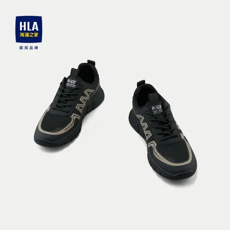 HLA/海澜之家舒适休闲布鞋2024新款时尚耐穿系带撞色活力男鞋图片