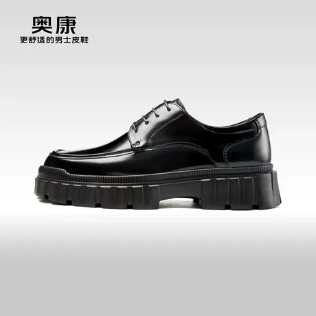 【运动皮鞋】Aokang奥康2023秋季新款低帮休闲舒适真皮耐磨皮鞋图片