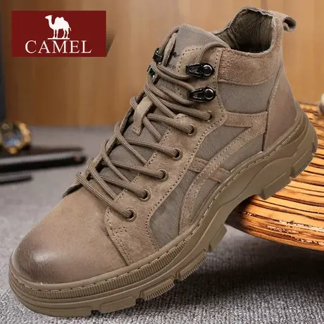Camel/骆驼男鞋冬季新款系带高帮青年舒适休闲鞋潮流户外短靴子图片