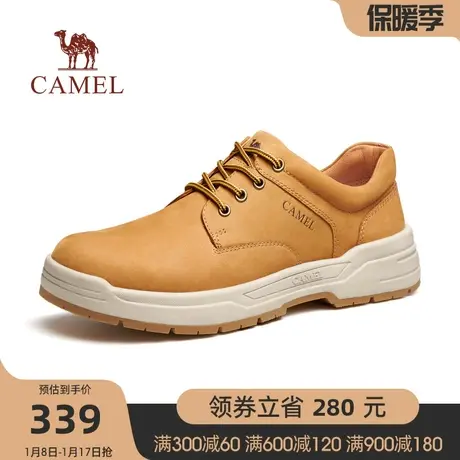 骆驼男鞋2023秋季新款复古透气厚底低帮工装鞋男舒适商务休闲皮鞋图片