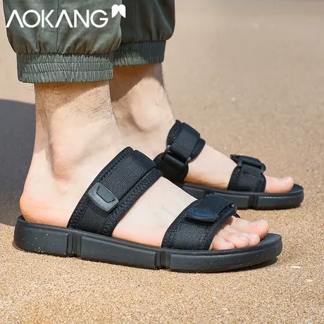 奥康拖鞋男士2023新款夏室外沙滩凉鞋男韩版潮流个性外穿时尚凉拖图片