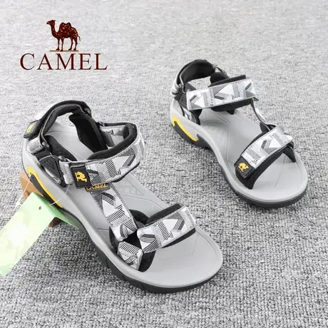 Camel/骆驼男鞋夏季透气露趾士户外休闲徒步旅游涉水沙滩男凉鞋子图片