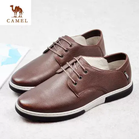 Camel/骆驼男鞋春季新品羊皮舒适休闲时尚耐磨系带皮鞋A201047323图片