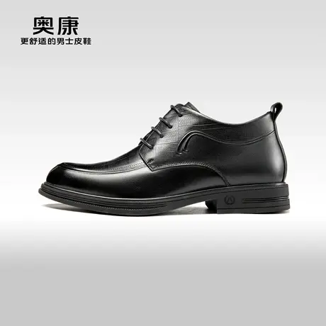 Aokang奥康 2023冬季新款 商务德比鞋男士真皮低跟厚底宴会鞋商品大图