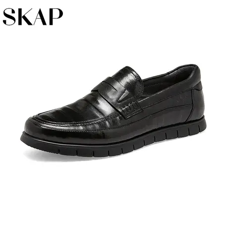 SKAP圣伽步奥莱秋季商场同款一脚蹬平底男鞋休闲皮鞋A1K04CA2图片