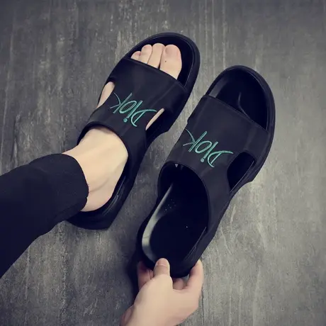 室外凉拖男士拖鞋个性韩版夏季凉鞋外穿时尚潮流2023新款防滑韩版图片