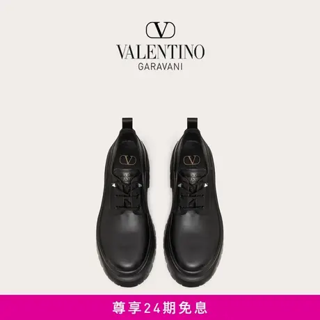 【24期免息】华伦天奴VALENTINO男士 ROMAN STUD小牛皮德比鞋皮鞋图片
