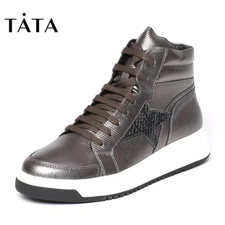 Tata/他她冬季专柜同款牛皮男休闲靴F9642DD6图片
