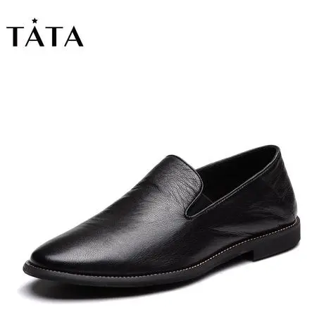 Tata/他她专柜同款牛皮简约方跟休闲男皮鞋S2503BM8图片
